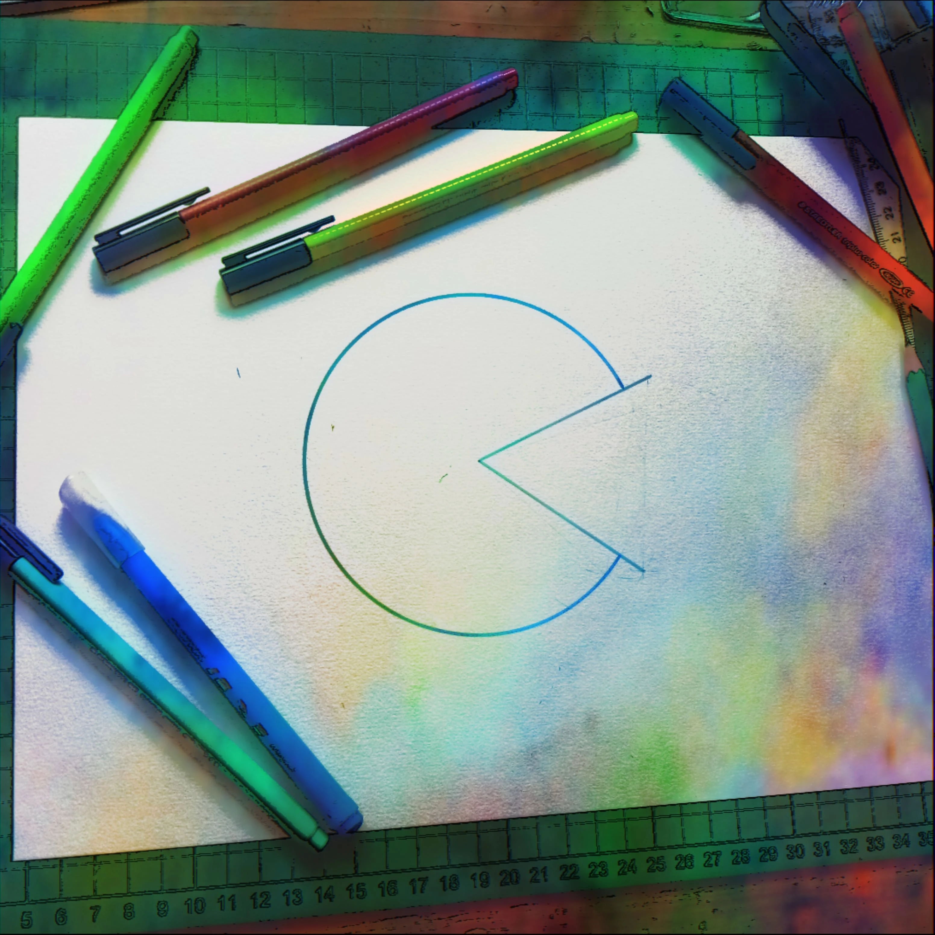 Dessin géométrique coloré - Art-thérapie